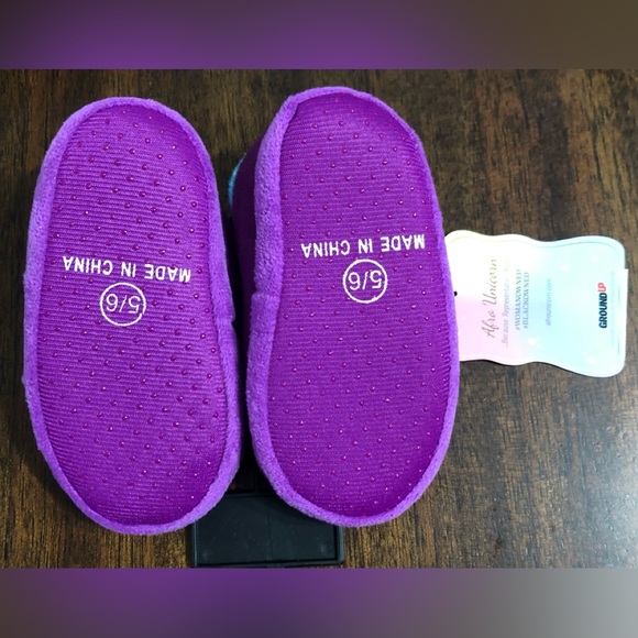 Afro Unicorn baby girl’s Slipper soft cushion footed foam back elastic strap.5-6 - Picture 4 of 4